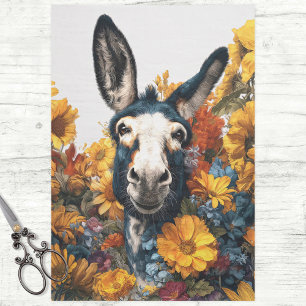 Papel De Seda Sorriso de burro na Decoupage do Jardim de Flor Se