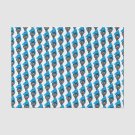 Papel De Seda Sorvete das Cores da Faculdade Azul e Branca