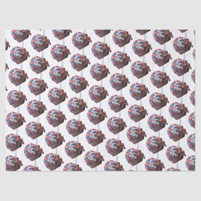 Papel De Seda Sorvete de Chocolate Escuro com Espelhos do Arco-Í (Frente )