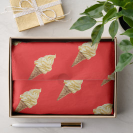Papel De Seda Sorvete Vermelho vibrante