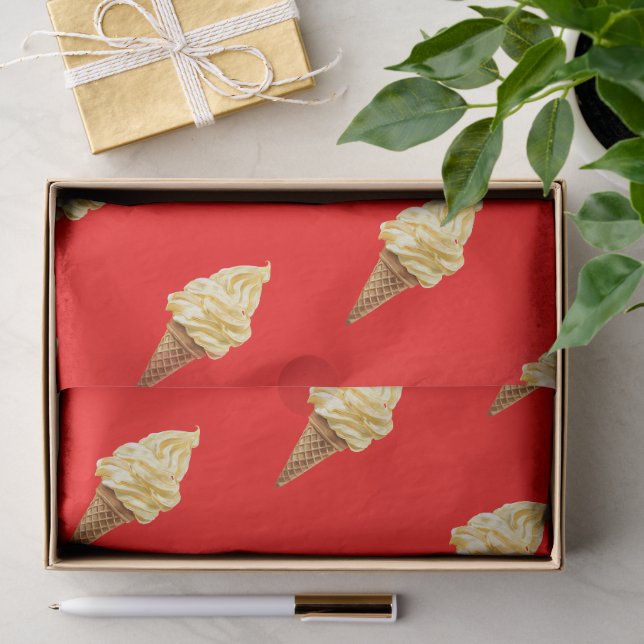 Papel De Seda Sorvete Vermelho vibrante (Presente)