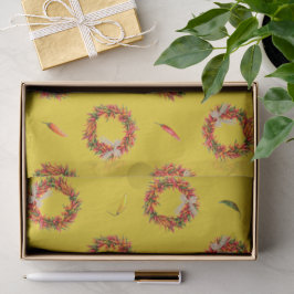 Papel De Seda Southwest Chile Ristra Wreaths and Peppers Pattern