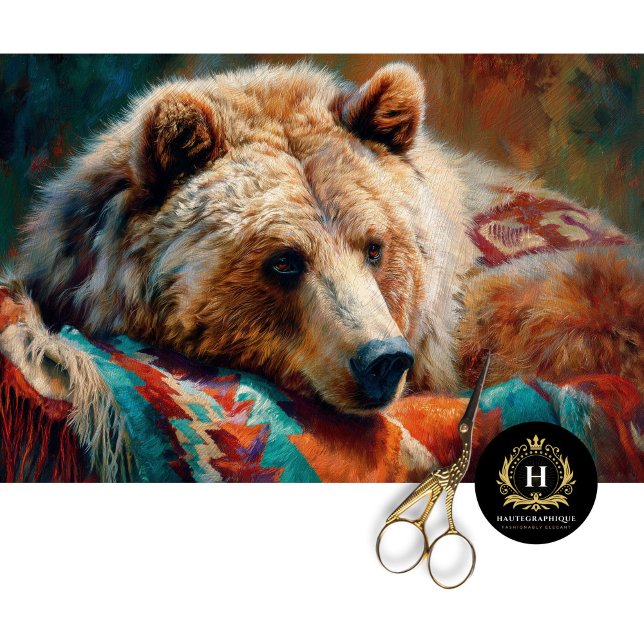 Papel De Seda Southwest Lodge Bear Portrait (Criador carregado)