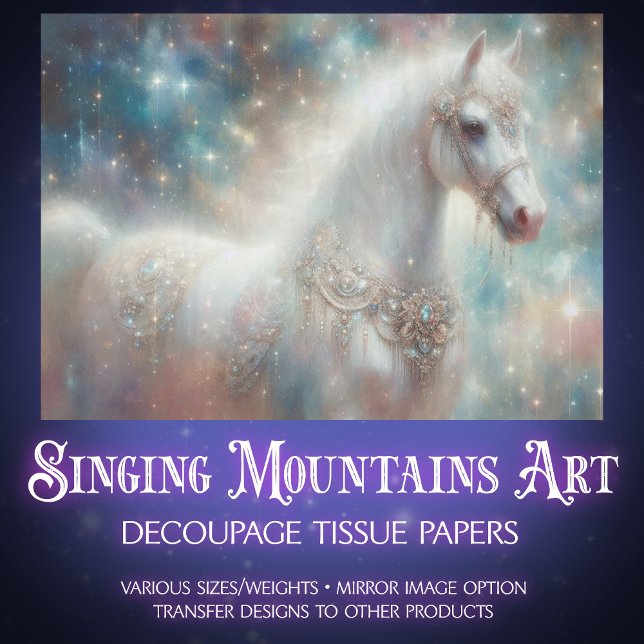 Papel De Seda Sparkling Horse Starry Galaxy Art Decoupage (Criador carregado)