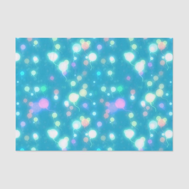 Papel De Seda Sparkly Party Balloons Blue (Frente )