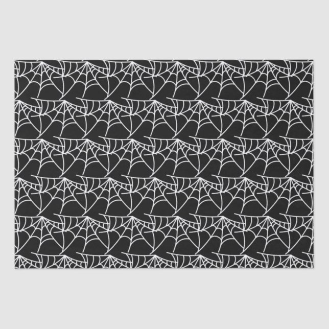Papel De Seda Spider Webs Halloween Black Pattern Spooky (Frente )