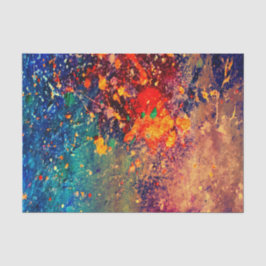 Papel De Seda Splatter Psicodélico | Abstrato de arco-íris color