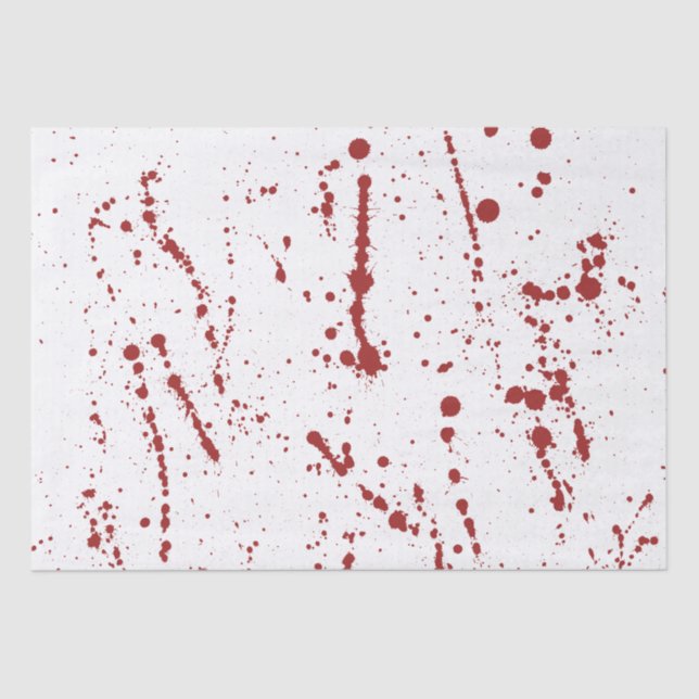 Papel De Seda Splatter sangrento vermelho & branco, divertimento (Frente )