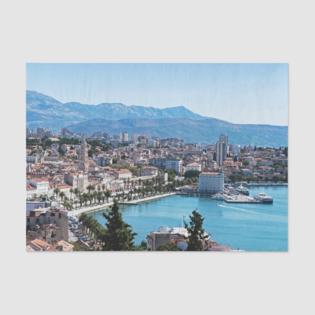 Papel De Seda Split city seafront aerial view, Dalmatia, Croatia (Frente )