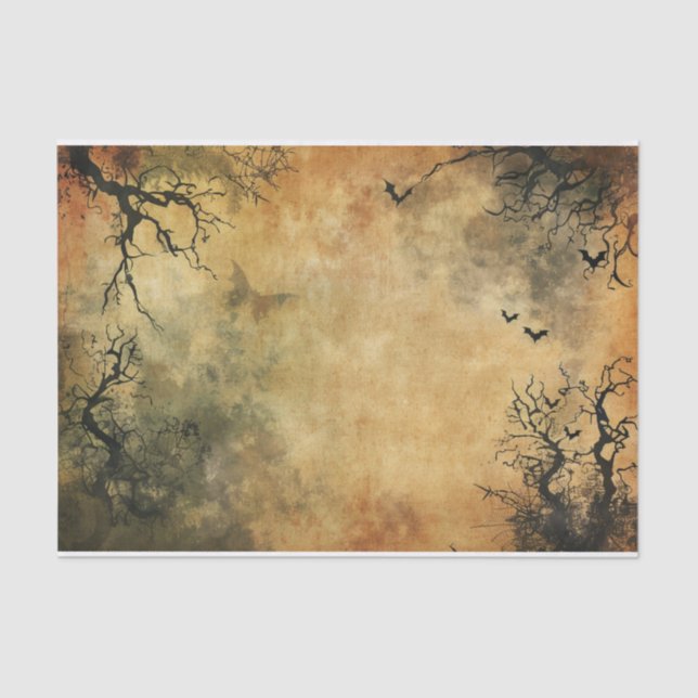 Papel De Seda Spook Bats Assombrado Selva Cérebro (Frente )