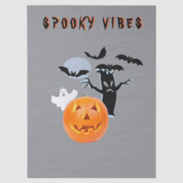 Papel De Seda Spookes Vibes Ghost Pumpkin Halloween Design