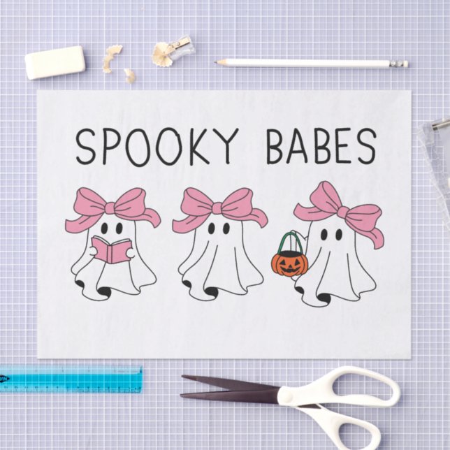 Papel De Seda Spooky babes cute ghost (Arte )