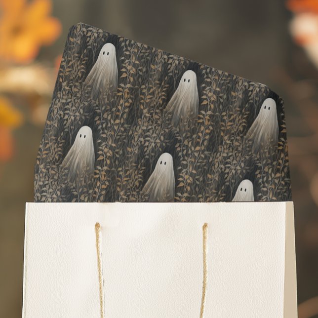 Papel De Seda Spooky Ghost Halloween (Moody Ghost Tissue Paper for Halloween gift wrapping and craft projects)