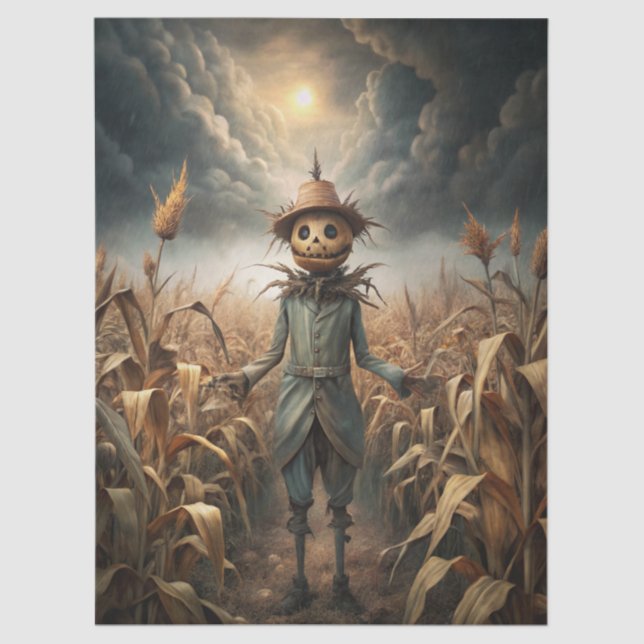 Papel De Seda Spooky Gothic Scarecrow Fantasy  (Frente )