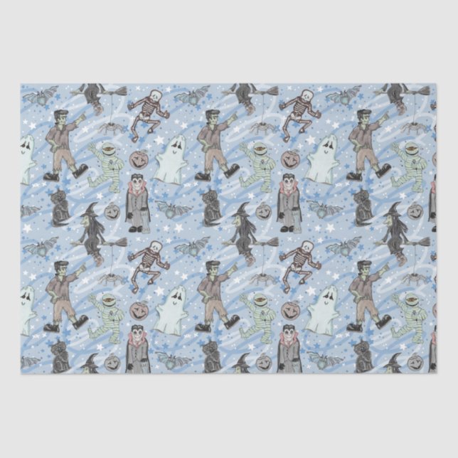 Papel De Seda Spooky Halloween (Frente )