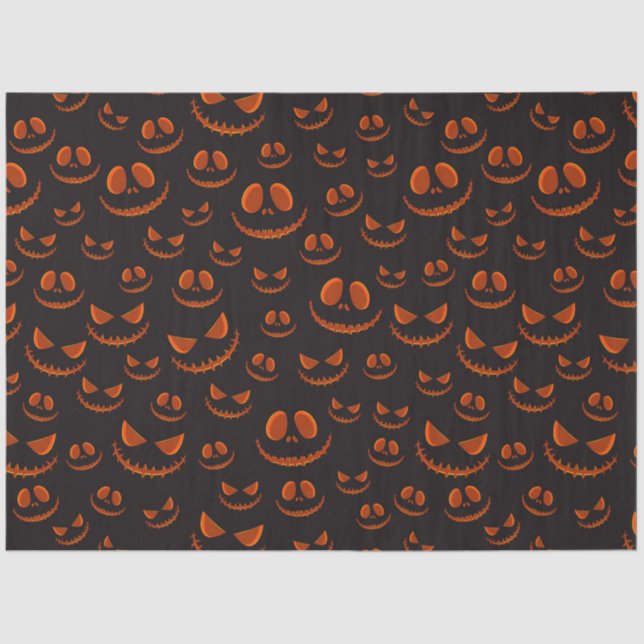 Papel De Seda Spooky Pumpkin Halloween Series Design 54 (Frente )