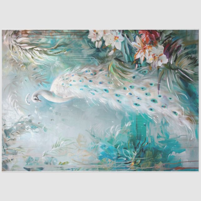 Papel De Seda Springtime Peacock (Frente )