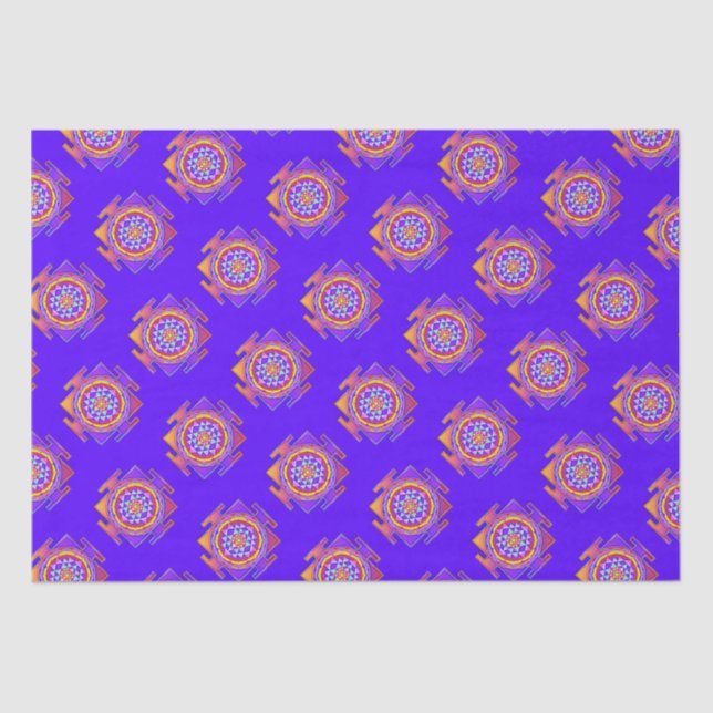 Papel De Seda Sri Yantra - Símbolo hinduísmo Design 1 (Frente )