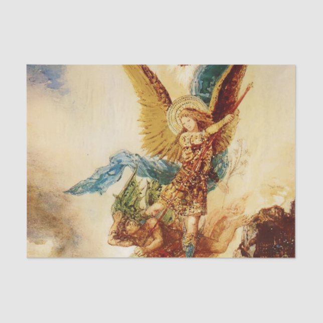 Papel De Seda “St Micheal Vanquishing Satan” by Gustave Moreau (Frente )