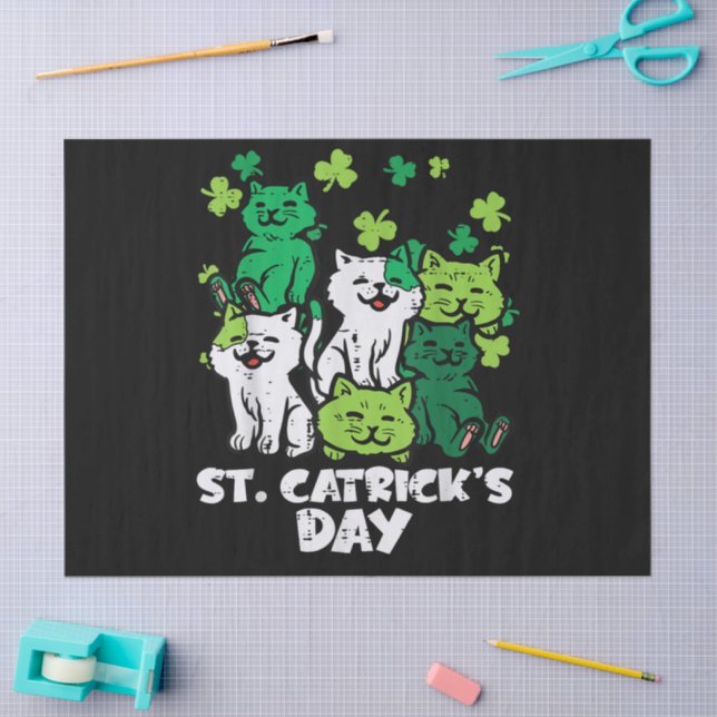 Papel De Seda St Patricks Catricks Day Cats Saint Pattys (Arte )