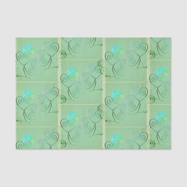 Papel De Seda  St Patrick's Day Shamrock Misty Green (Frente )