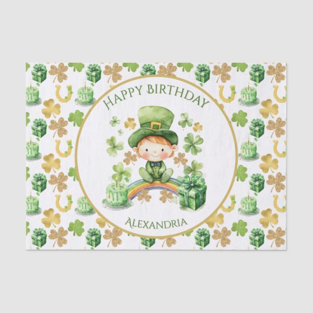 Papel De Seda St Patricks Lucky One Primeiro Aniversário (Frente )