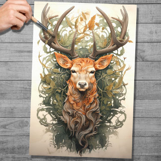 Papel De Seda Stag In Foliage 4 Decoupage Paper