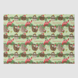 Papel De Seda Stanley Sloth e amigos tecidos de Natal