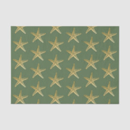 Papel De Seda Starfish Beach Coast Christmas Seashell Dourado Gr