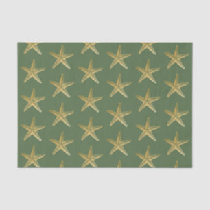 Papel De Seda Starfish Beach Coast Christmas Seashell Dourado Gr