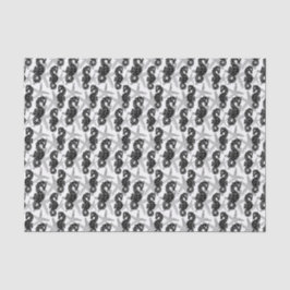 Papel De Seda Starfish branco-negro e tecido marinho