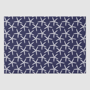 Papel De Seda Starfish branco sobre fundo azul marinho