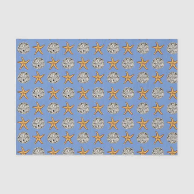 Papel De Seda Starfish e Sand Dollar (Frente )