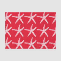 Starfish Pattern Beach Christmas Red White 2020