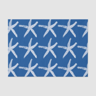 Papel De Seda Starfish Pattern Beach Marinho Azul Natal