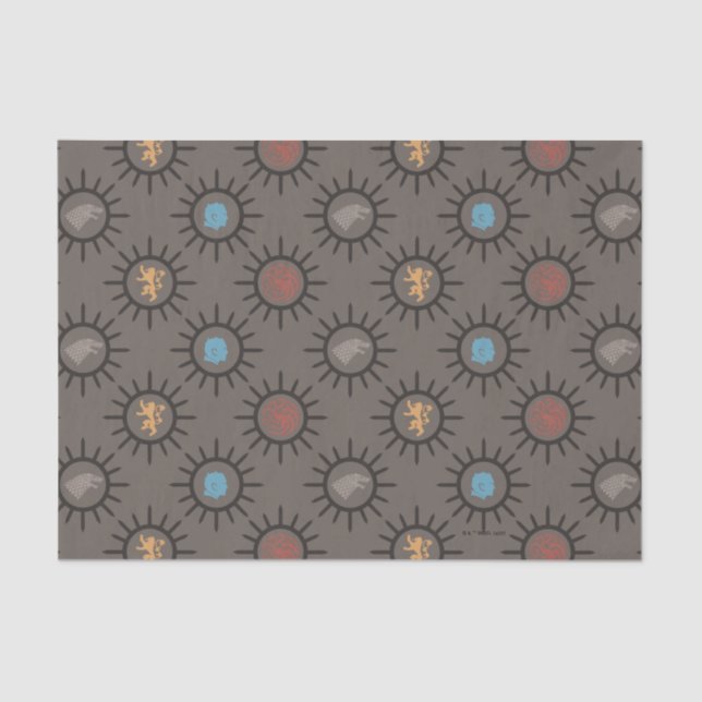 Papel De Seda Stark, Lannister, Targaryen, Patterno do Rei Notur (Frente )