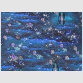 Papel De Seda Starry Bioluminescence Waterfall