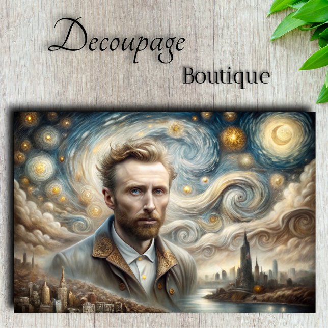 Papel De Seda Starry Night (Nova Iorque) (Starry Night in New York Decoupage Tissue Paper By Decoupage Boutique)