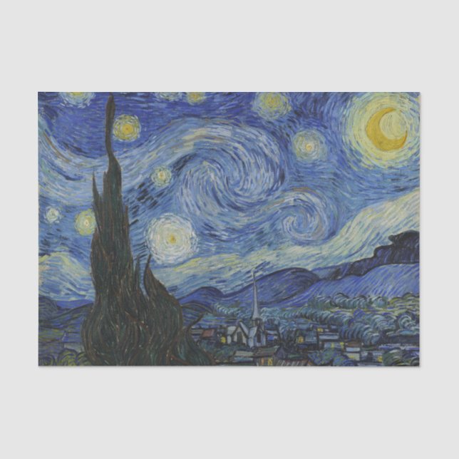Papel De Seda "Starry Night" por Van Gogh (Frente )