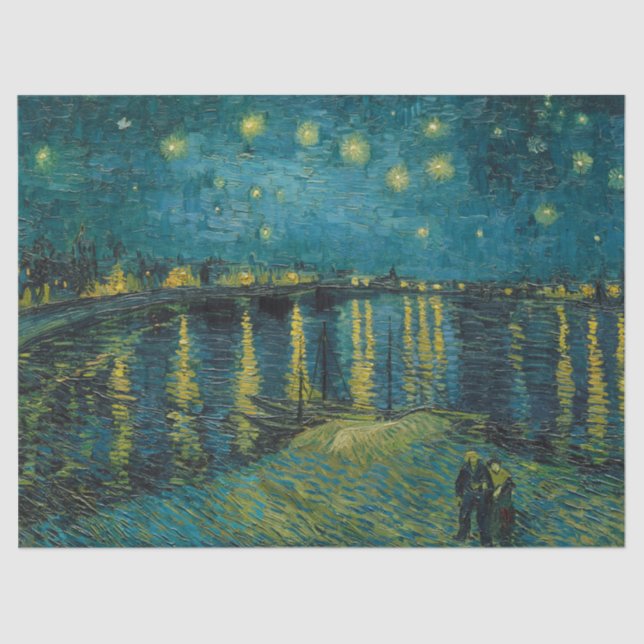 Papel De Seda Starry Night por Vincent van Gogh (Frente )