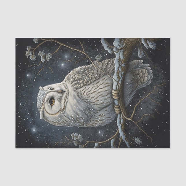 Papel De Seda Starry Night Snow Owl (Frente )