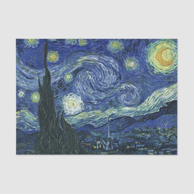 Papel De Seda Starry Night Vincent van Gogh Fine Art Painting (Frente )