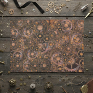 Papel De Seda Steampunk alinha o vintage industrial oxidou