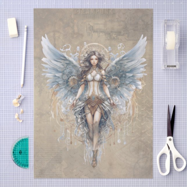 Papel De Seda Steampunk Angel (Arte )
