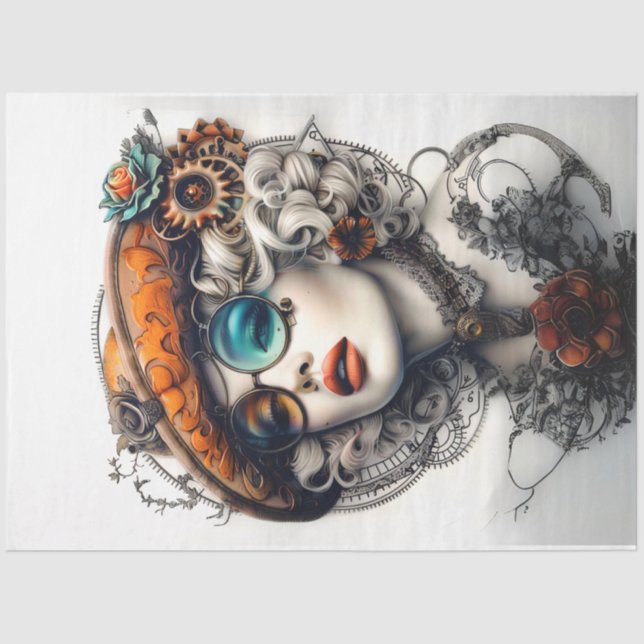 Papel De Seda Steampunk Boho Adventurous Cassandrea Decoupage  (Frente )