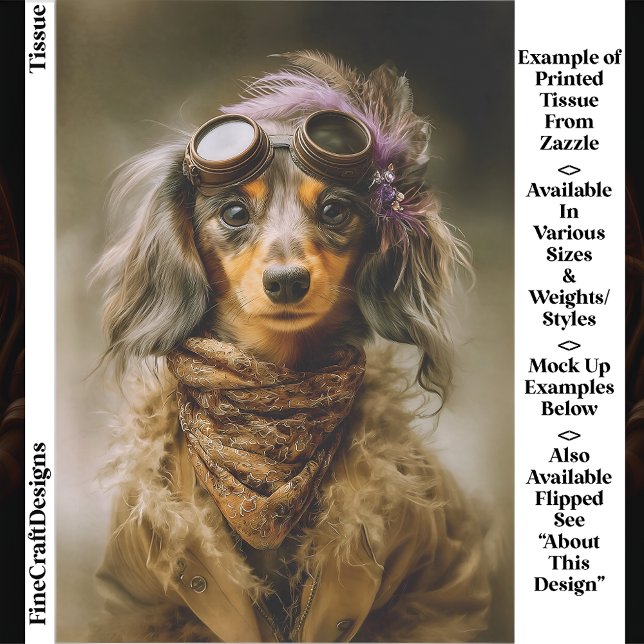 Papel De Seda Steampunk Cachorro Dachshund de Cabelo Comprido EP (Criador carregado)