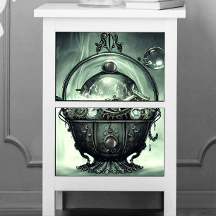 Papel De Seda Steampunk Cauldron com Crystal Ball and Orbs