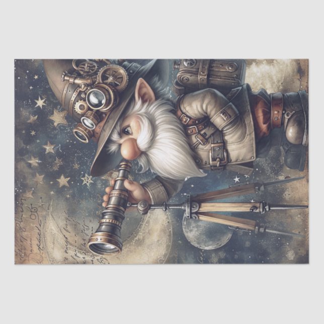 Papel De Seda Steampunk Celestial Explorer Gnome (Frente )