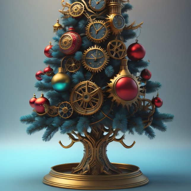 Papel De Seda Steampunk Christmas tree with metal gears (Criador carregado)