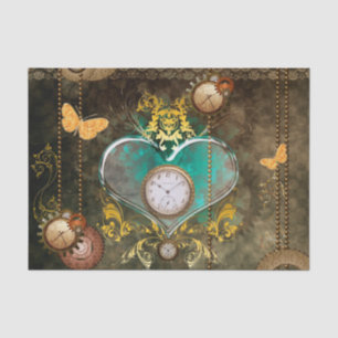 Papel De Seda Steampunk, coração maravilhoso com pulsos de